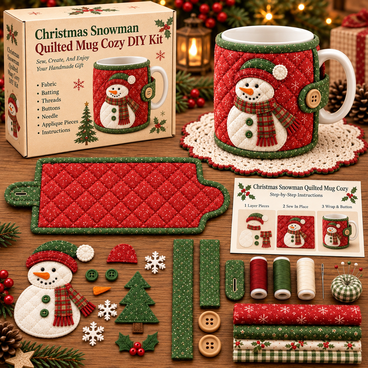 ๐ DIY Christmas Mug Cozy Sewing & Craft Kit