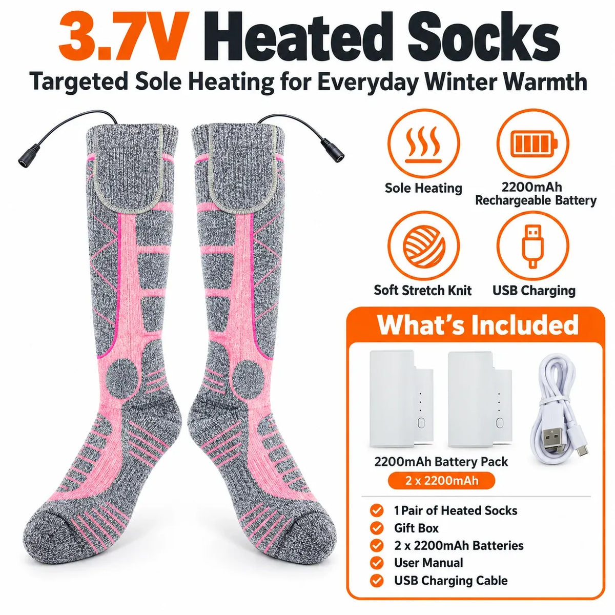 π₯ ThermoWarm Rechargeable Heated Socks β Say Goodbye to Cold Feet in Minutes