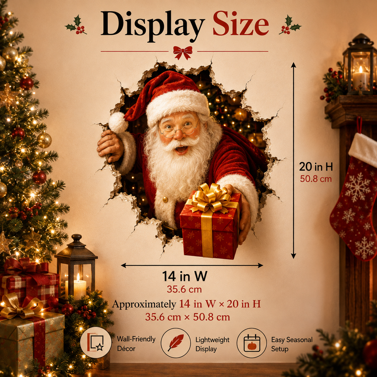 19.7'' Christmas Break-In 3D Wall Decal