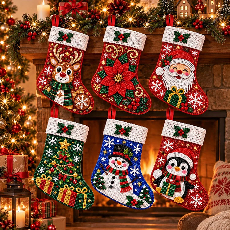 DIY Diamond Painting Christmas Stocking