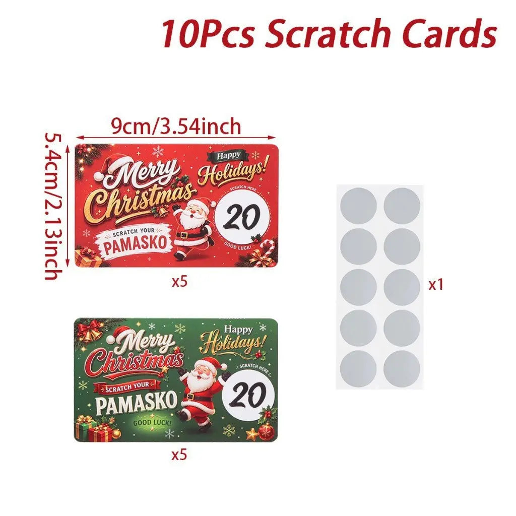 ππ Scratch & Surprise Christmas Party Cards β Festive Lucky Draw Game for Holiday Fun(red 5pcs +green 5pcs)