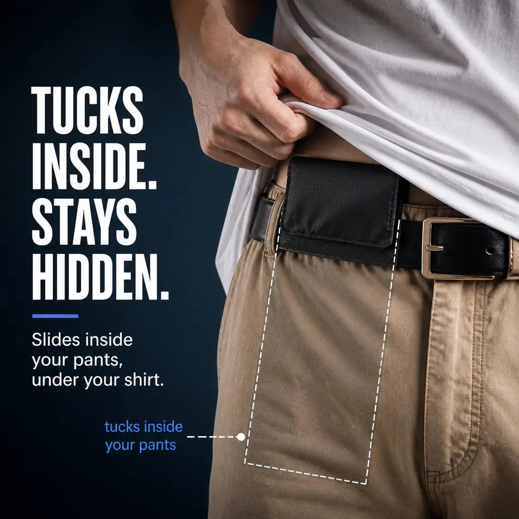 RFID Blocking Hidden Waist Wallet for Travel