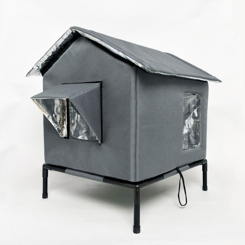 🐈Elevated Insulated Outdoor Cat House – Weather-Resistant Shelter with Thermal Lining & Raised Stand