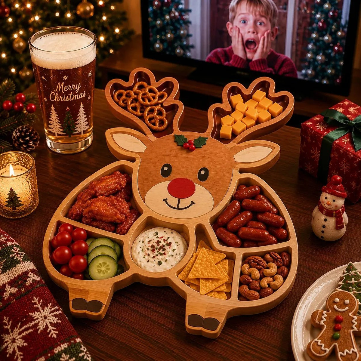 🎄 Christmas Snack Serving Tray(11.8 × 11.8 × 2.0 in)