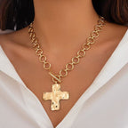 Hammered Cross Series Necklace: Contemporary Faith & Stylish Devotion
