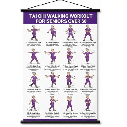 Tai Chi Chair Workout Chart for Seniors (16 x 24 inches)