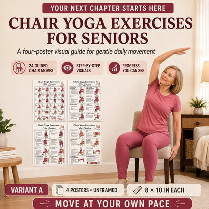 Chair Exercise Yoga Poster(10 x 8 inches)