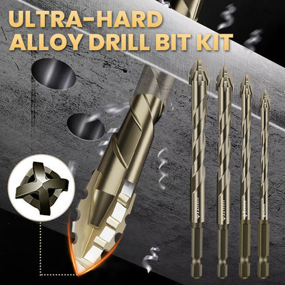 High-Strength 4-Flute Serrated Eccentric Drill Bit Kit - Durable & Versatile for All DIY Projects