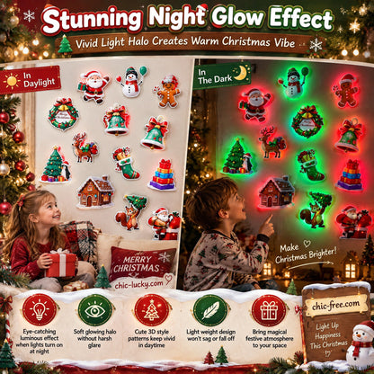 LED Christmas Light-Up Wall Decals – built-in LED, pre-installed batteries