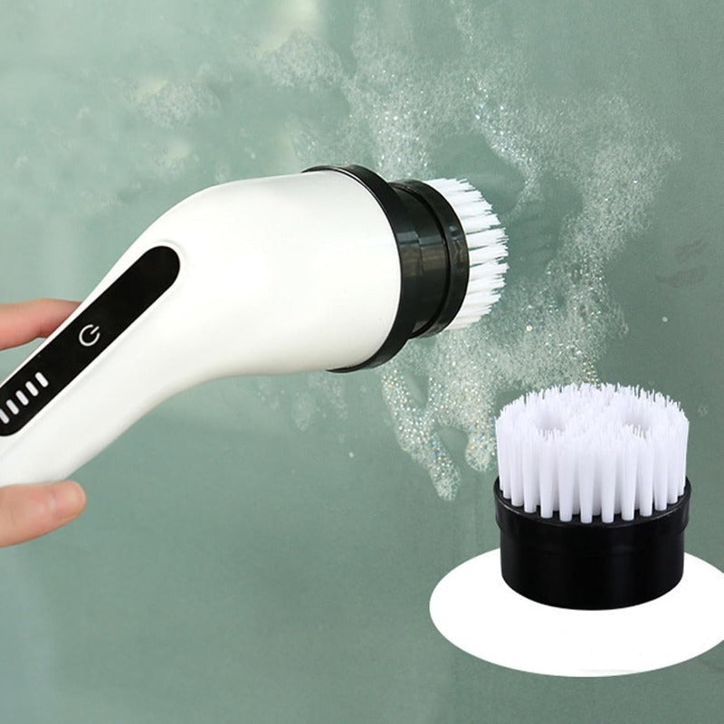 Piulelife™ 8 Replaceable Brush Heads Electric Spin Scrubber Cordless Shower Cleaner