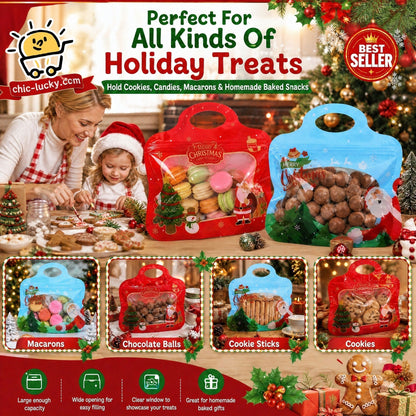🎅Easy Fill, Easy Seal🎄Festive Self-Seal Treat Bags
