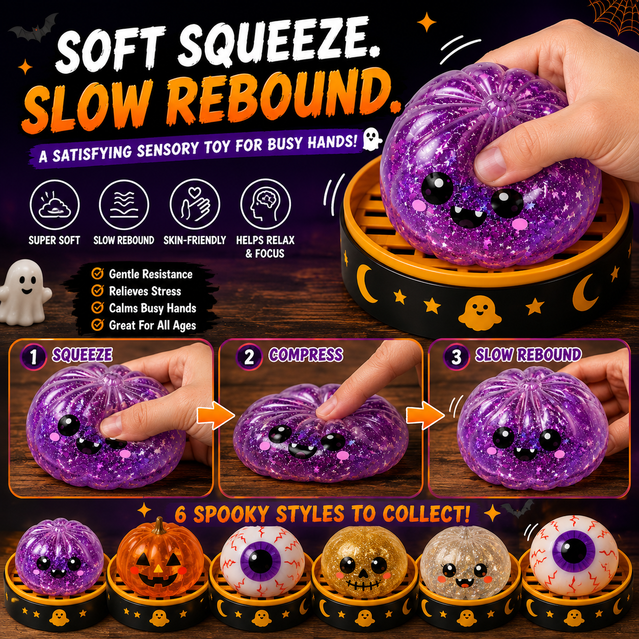 Halloween Steamed Bun Squishy Mystery Box Toy
