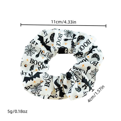 🎃 Hand-Illustrated Halloween Scrunchie Collection (6pc, Limited Batch)