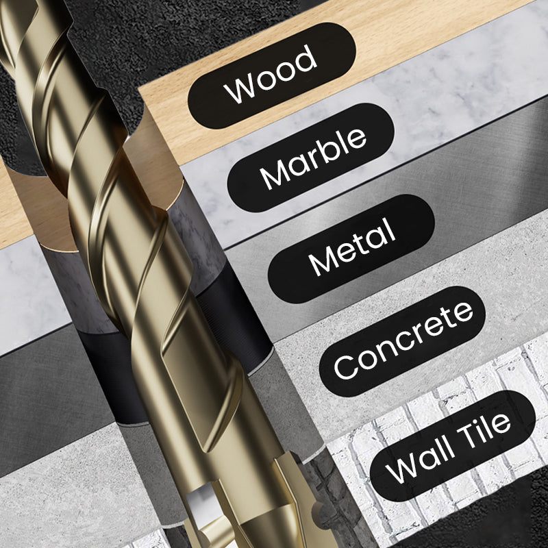 High-Strength 4-Flute Serrated Eccentric Drill Bit Kit - Durable & Versatile for All DIY Projects