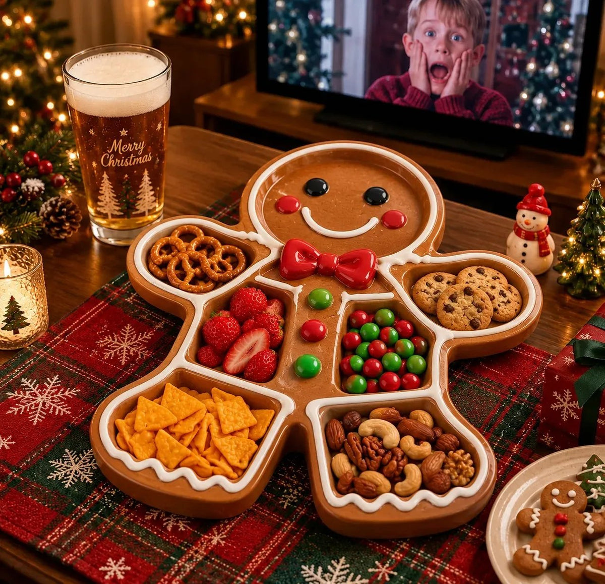 🎄 Christmas Snack Serving Tray(11.8 × 11.8 × 2.0 in)