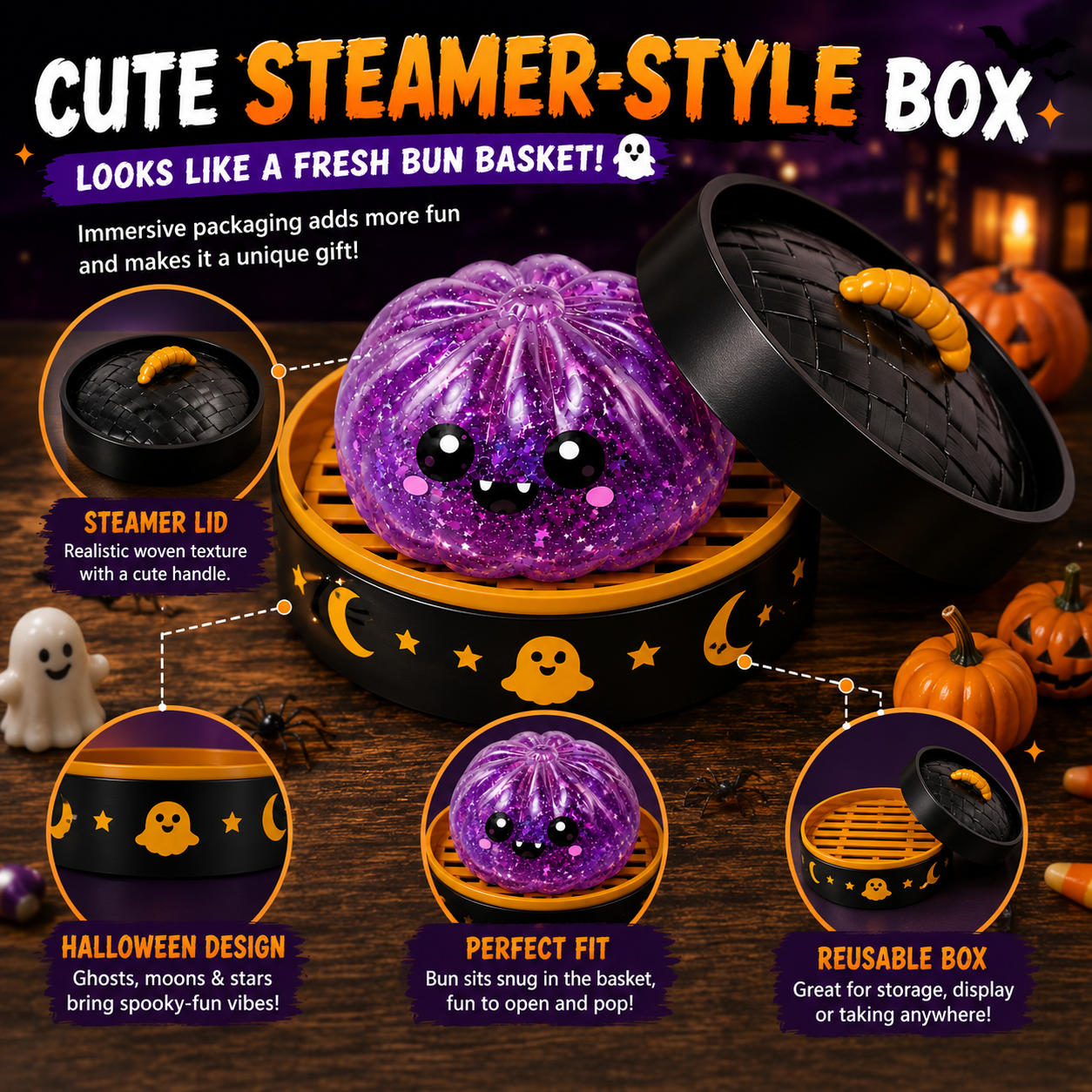 Halloween Steamed Bun Squishy Mystery Box Toy