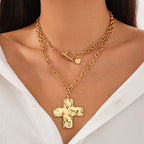 Hammered Cross Series Necklace: Contemporary Faith & Stylish Devotion