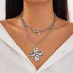 Hammered Cross Series Necklace: Contemporary Faith & Stylish Devotion