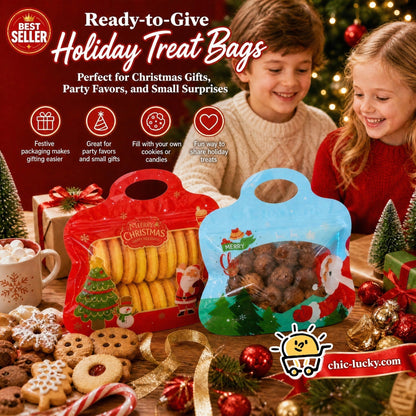 🎅Easy Fill, Easy Seal🎄Festive Self-Seal Treat Bags
