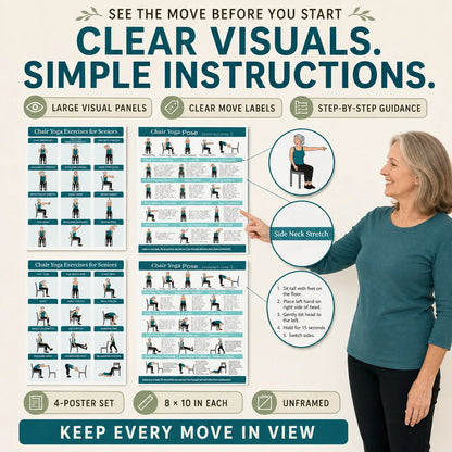 Chair Exercise Yoga Poster(10 x 8 inches)