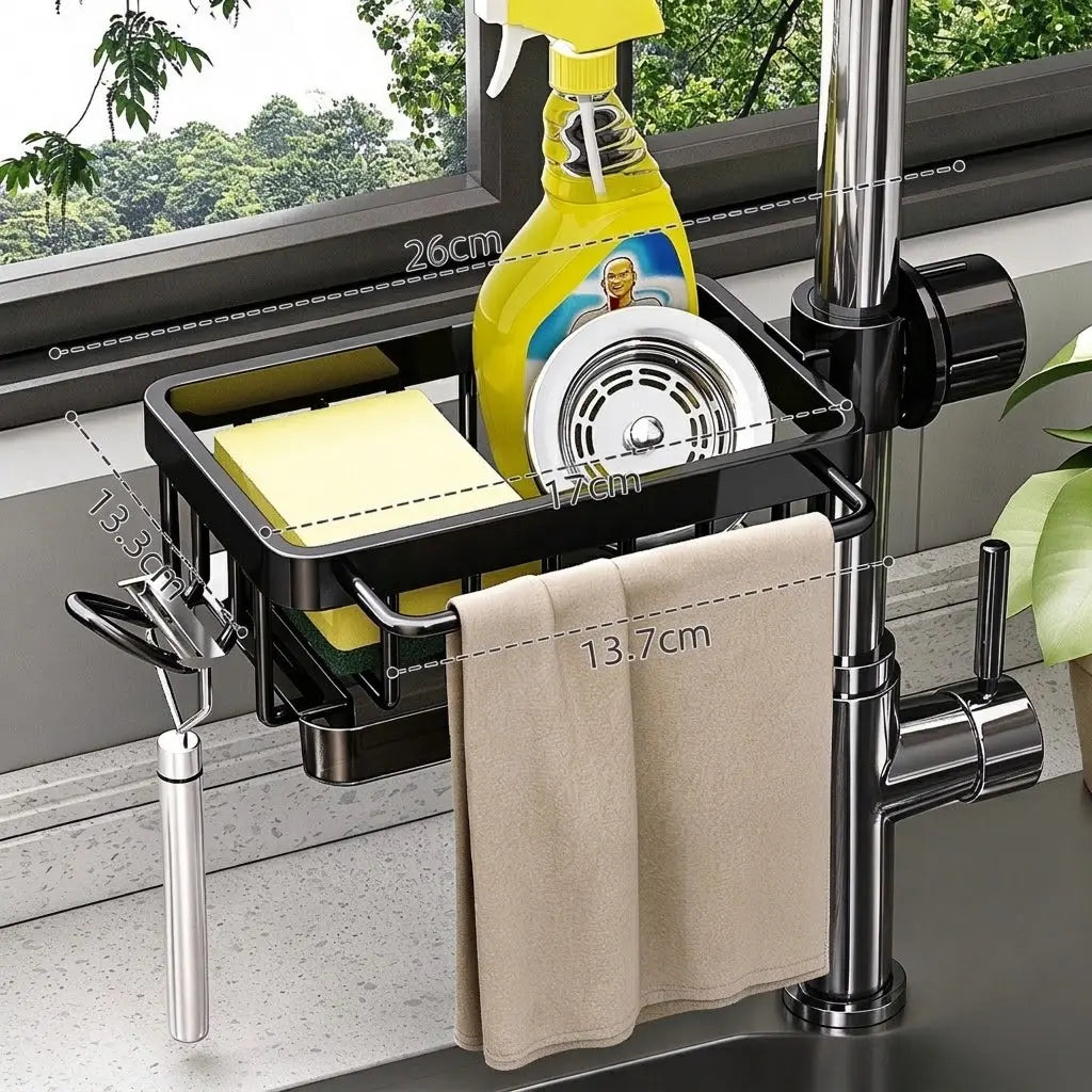 Faucet-Hanging Drain Rack with Removable Drip Tray