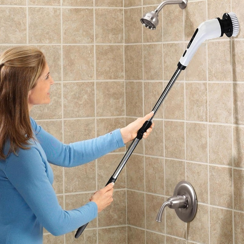 Piulelife™ 8 Replaceable Brush Heads Electric Spin Scrubber Cordless Shower Cleaner