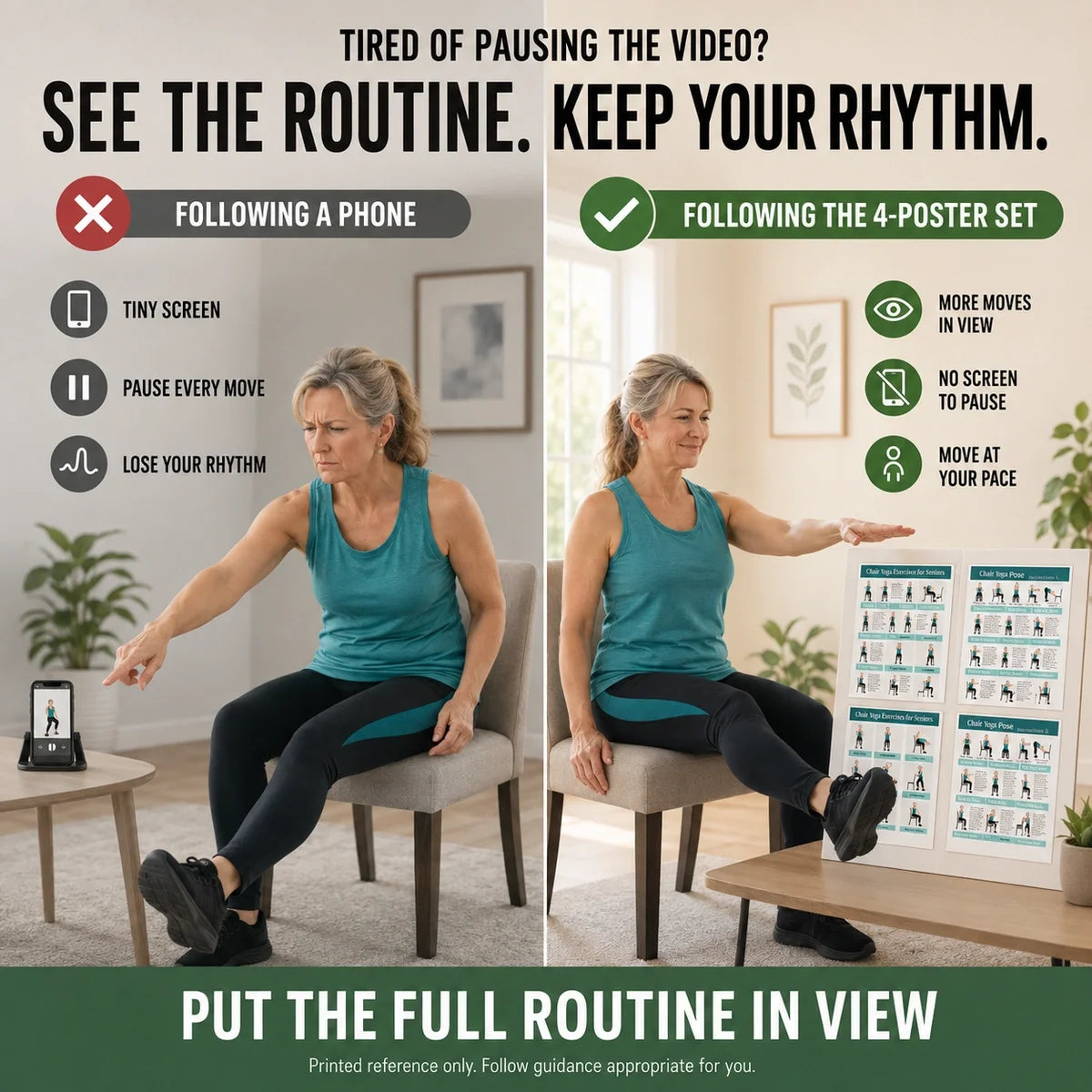 Chair Exercise Yoga Poster(10 x 8 inches)