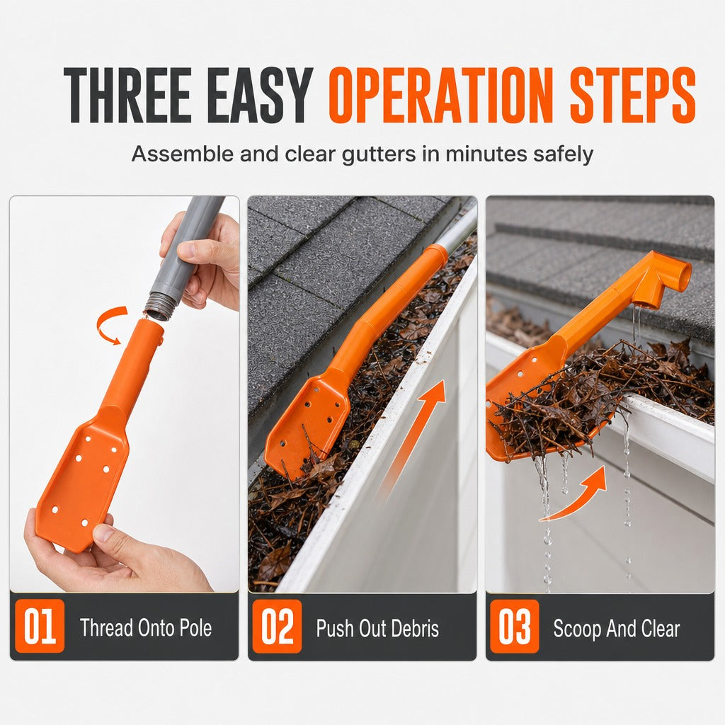 🔧  No-Climb Gutter Cleaning Tool