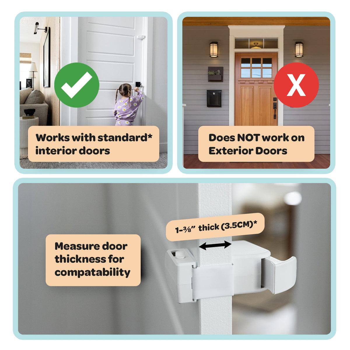 🔒 No-Drill Child Safety Door Lock