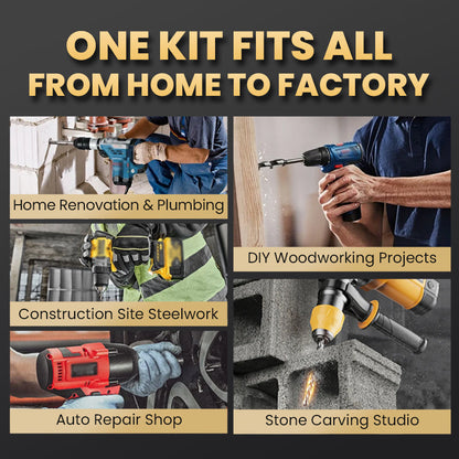 High-Strength 4-Flute Serrated Eccentric Drill Bit Kit - Durable & Versatile for All DIY Projects