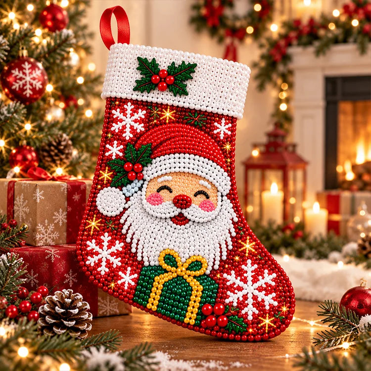 DIY Diamond Painting Christmas Stocking