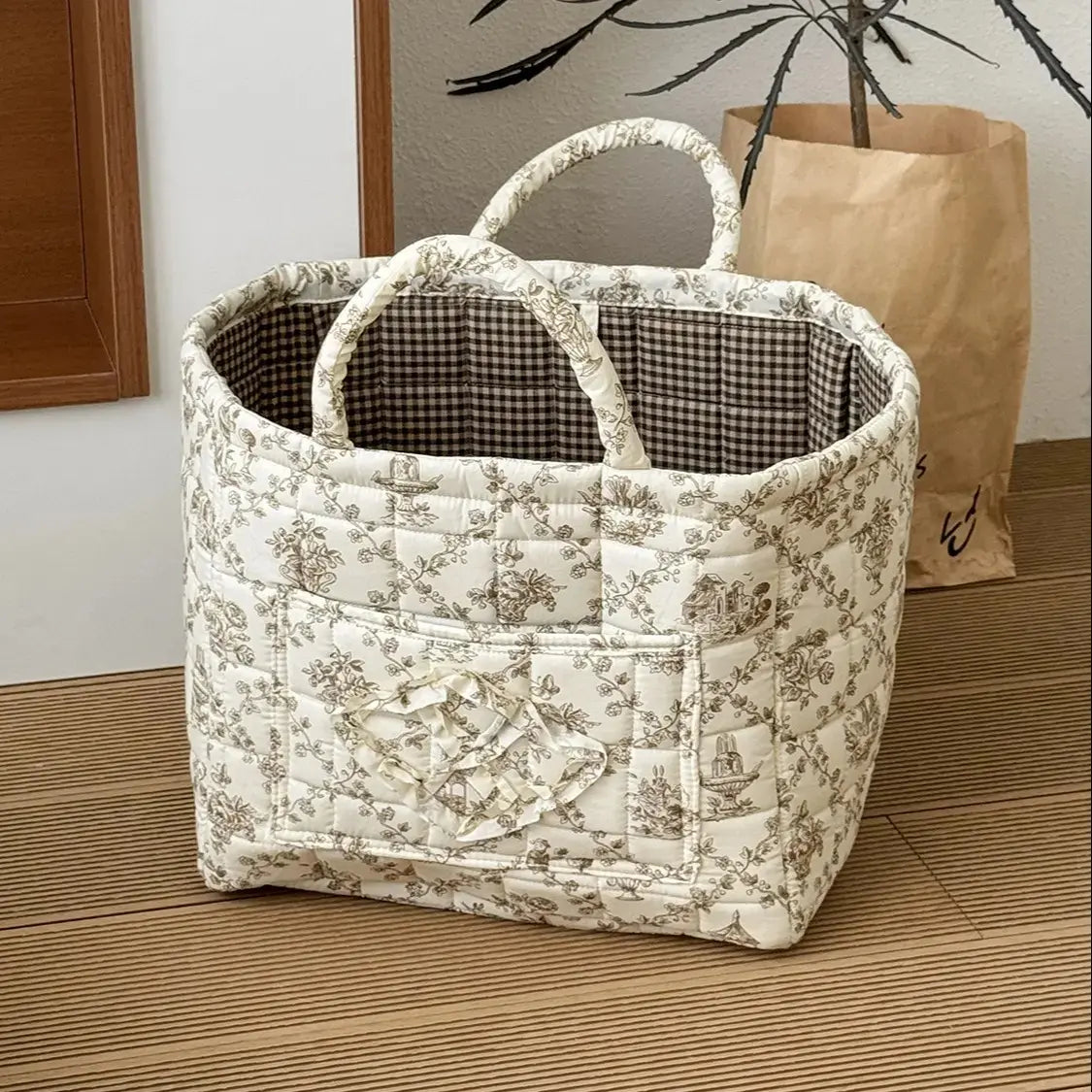 🔥 Machine Washable Floral Car Storage Basket  🌸📦
