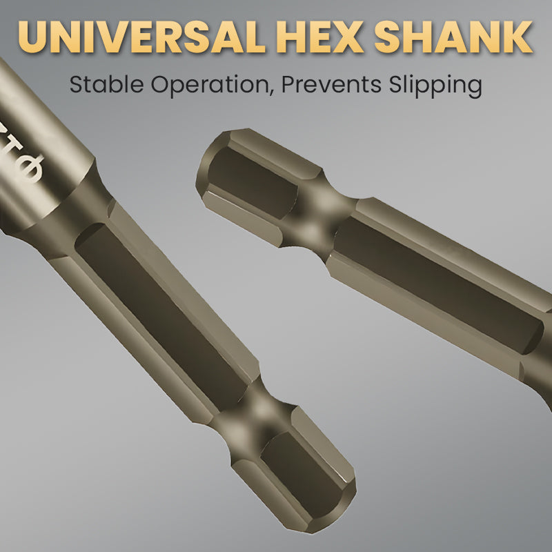 High-Strength 4-Flute Serrated Eccentric Drill Bit Kit - Durable & Versatile for All DIY Projects