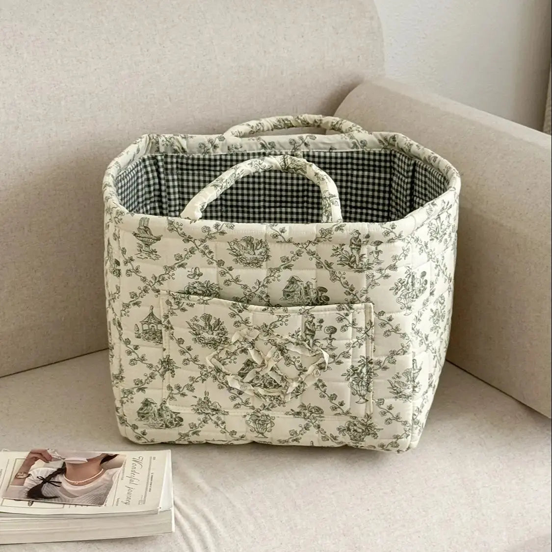 🔥 Machine Washable Floral Car Storage Basket  🌸📦