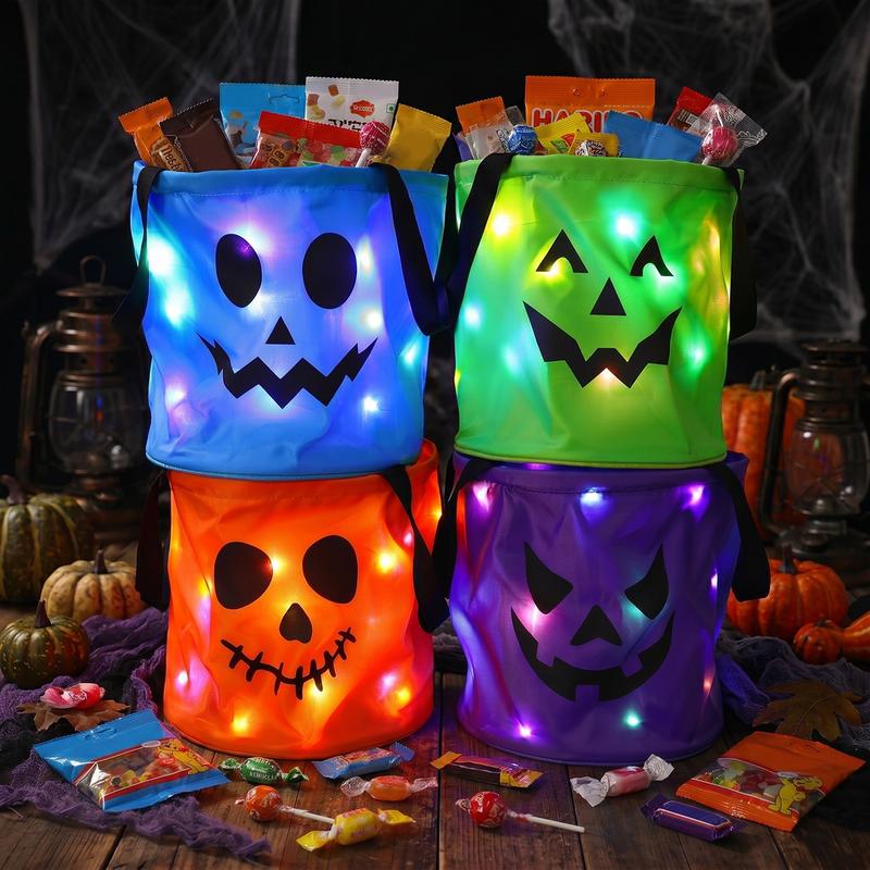 Halloween Candy Bucket with LED Lights`
