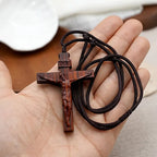 Crucifix Wooden Necklace