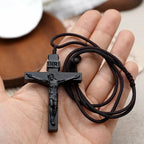 Crucifix Wooden Necklace