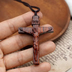 Crucifix Wooden Necklace