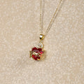 Christianartworkshop Modern Style Crafted Red Gemstones Sacred Heart of Jesus Pendant Necklace - image 8
