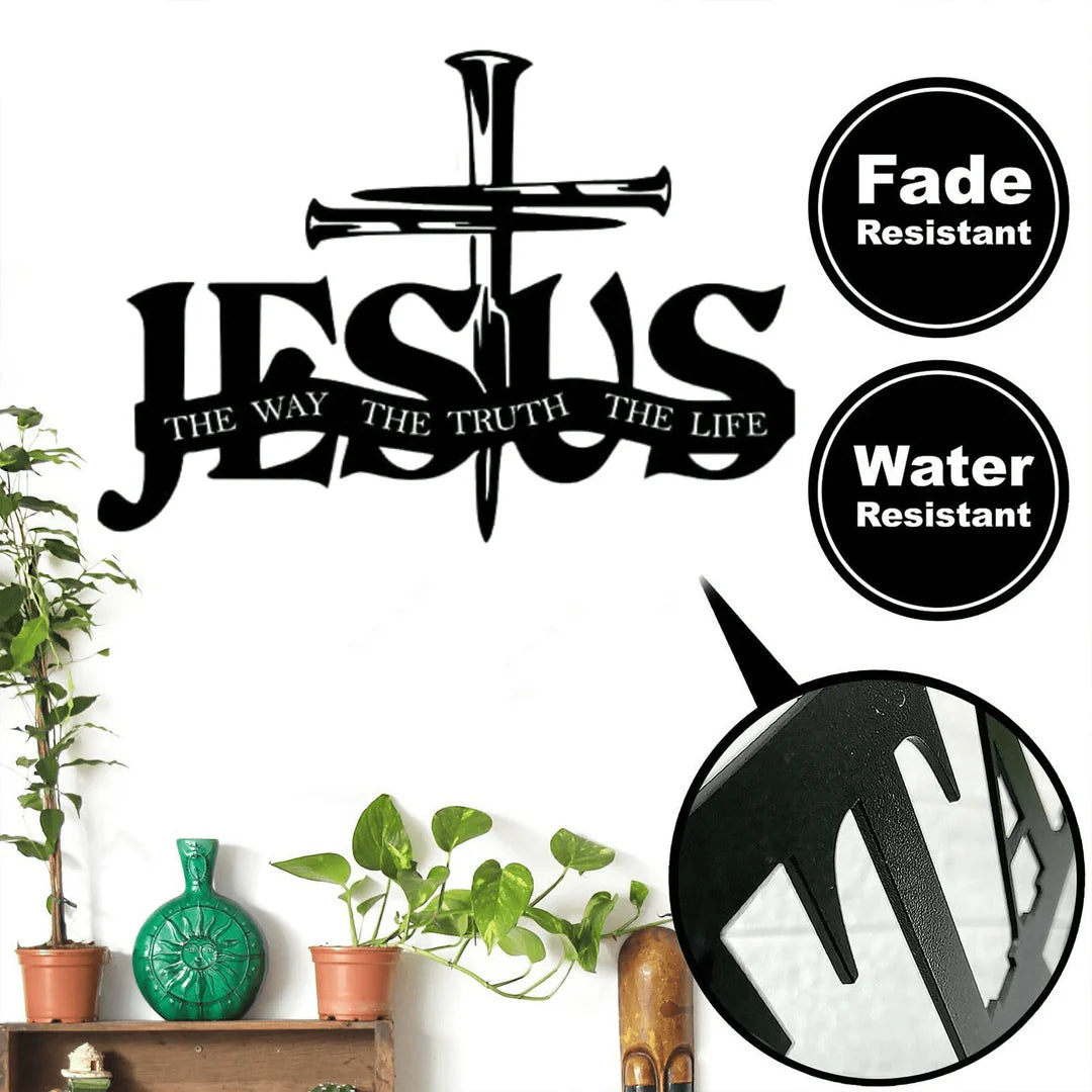 Faithful Jesus & Cross Design Metal Wall Decor Home Decoration