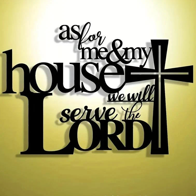 Faith - Filled Black Metal Wall Decor: Cross & As for Me & My House Verse