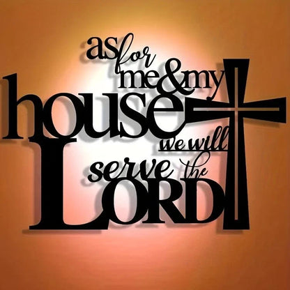 Faith - Filled Black Metal Wall Decor: Cross & As for Me & My House Verse