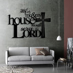 Faith - Filled Black Metal Wall Decor: Cross & As for Me & My House Verse