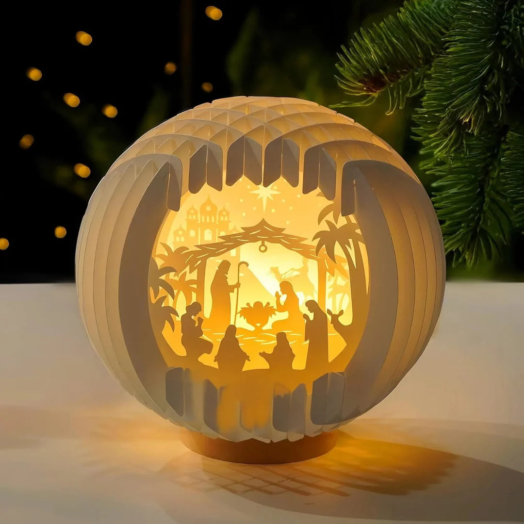 Paper Cutting Nativity Scene: A Glowing Embrace of Christmas Faith & Wonder