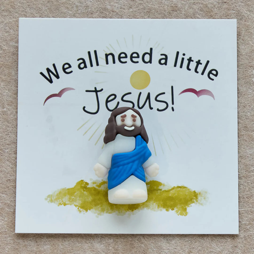 Mini Jesus Figurine with Card: We All Need A Little Jesus ( 5PCS SET)