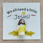 Mini Jesus Figurine with Card: We All Need A Little Jesus ( 5PCS SET)