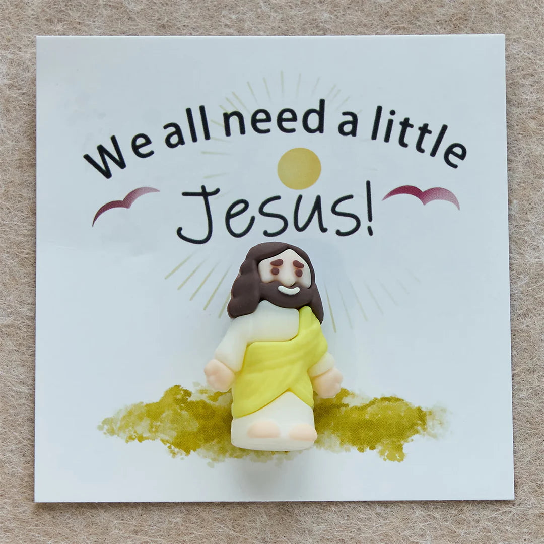 Mini Jesus Figurine with Card: We All Need A Little Jesus ( 5PCS SET)