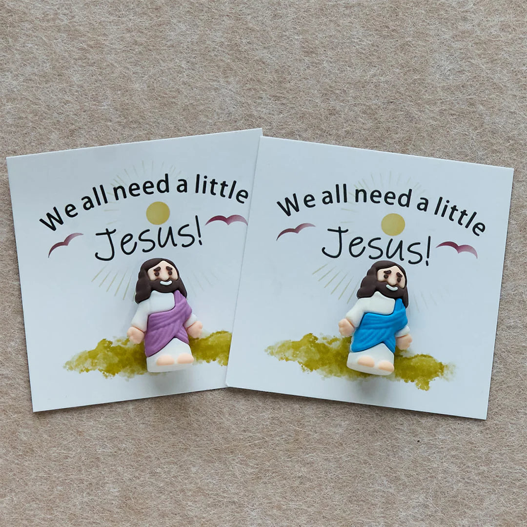 Mini Jesus Figurine with Card: We All Need A Little Jesus ( 5PCS SET)