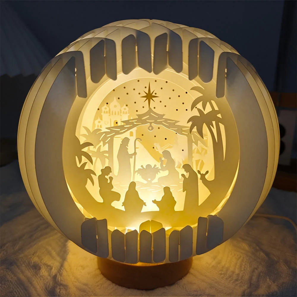 Paper Cutting Nativity Scene: A Glowing Embrace of Christmas Faith & Wonder