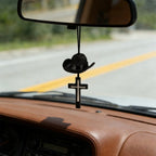 Cowboy Hat & Cross Car Pendant: Steadfast Faith for the Open Road